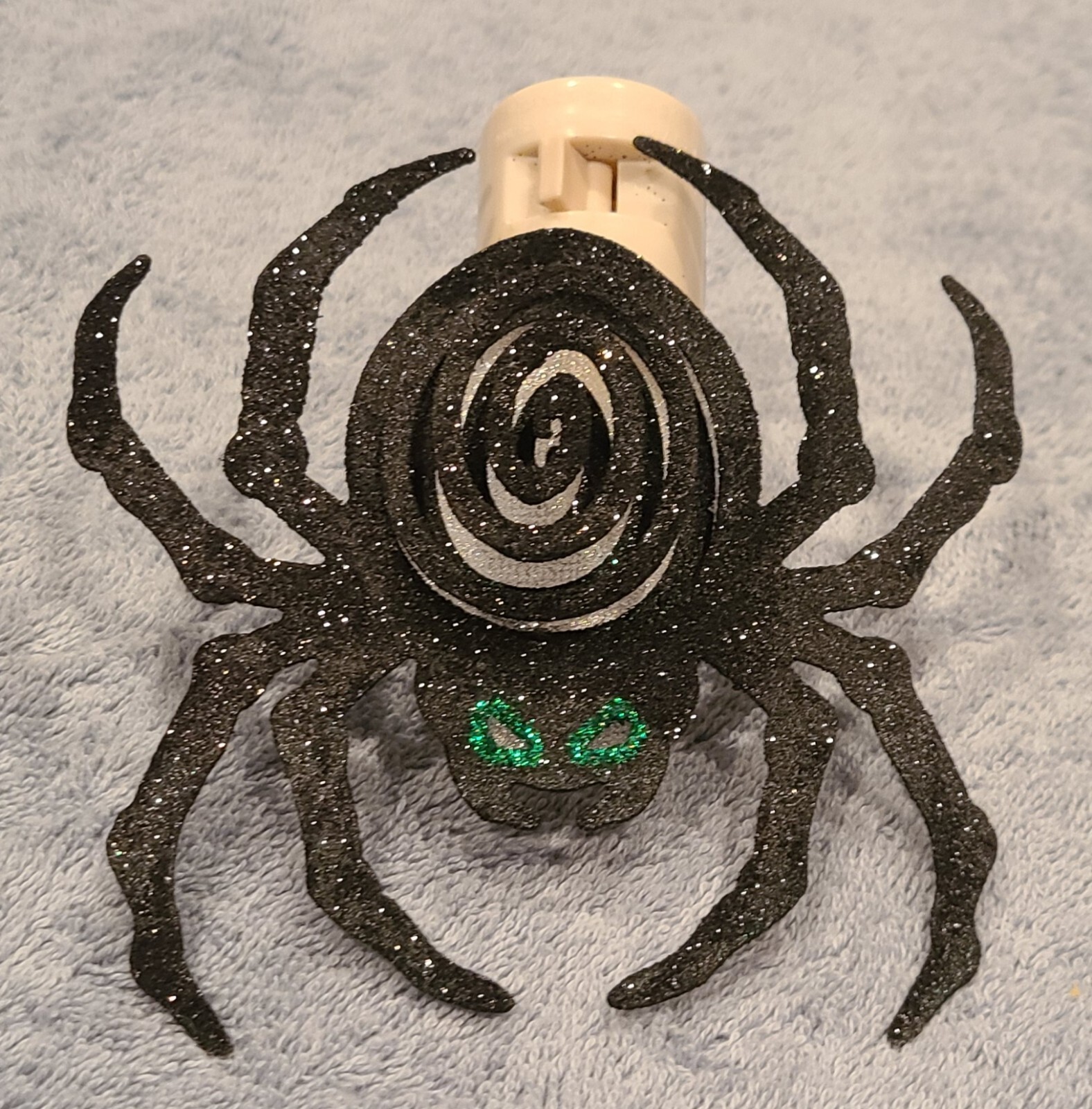 Halloween Night Light Spider Electric 6″ Plug In Set MINT Cond TESTED