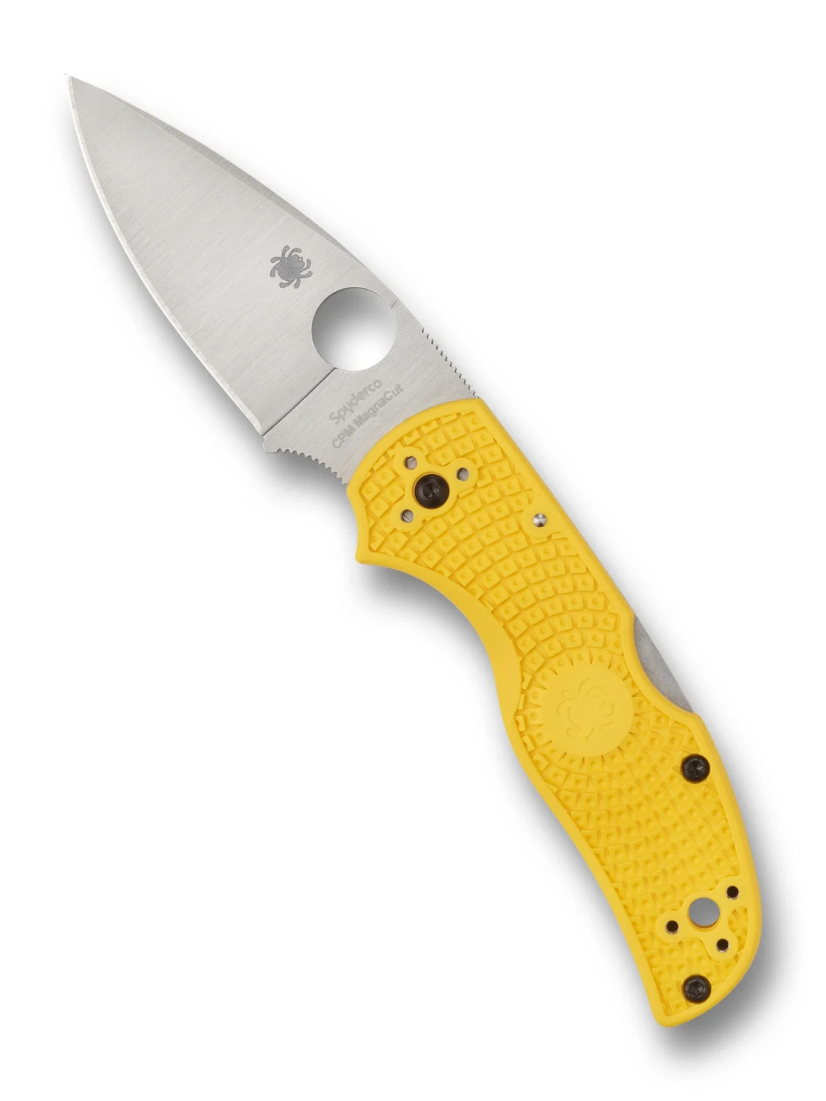 Spyderco Native 5 Salt CPM MagnaCut Satin Plain Blade Yellow FRN C41PYL5