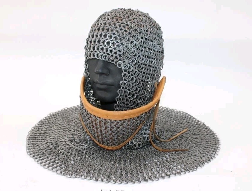 Medieval Chainmail Coif Mild Steel 09mm Flat Riveted with Flat Washer Rivet