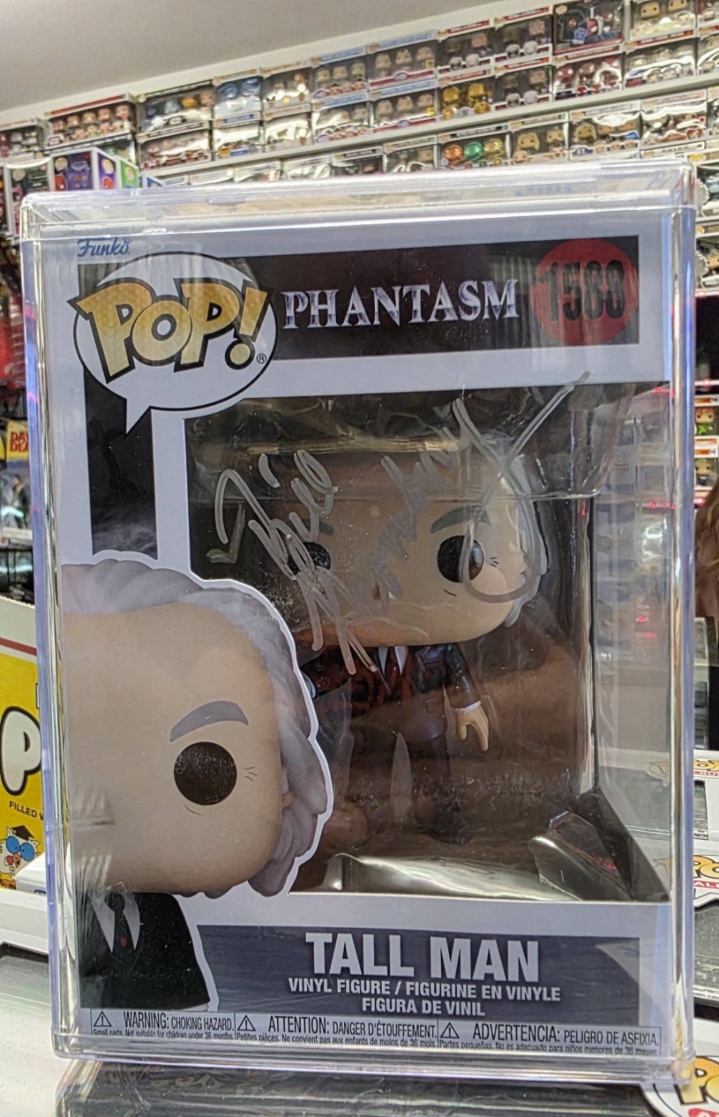 Phantasm Tall Man Pop! #1588 Funko autographed by Bill Thornbury a.ka. Jody