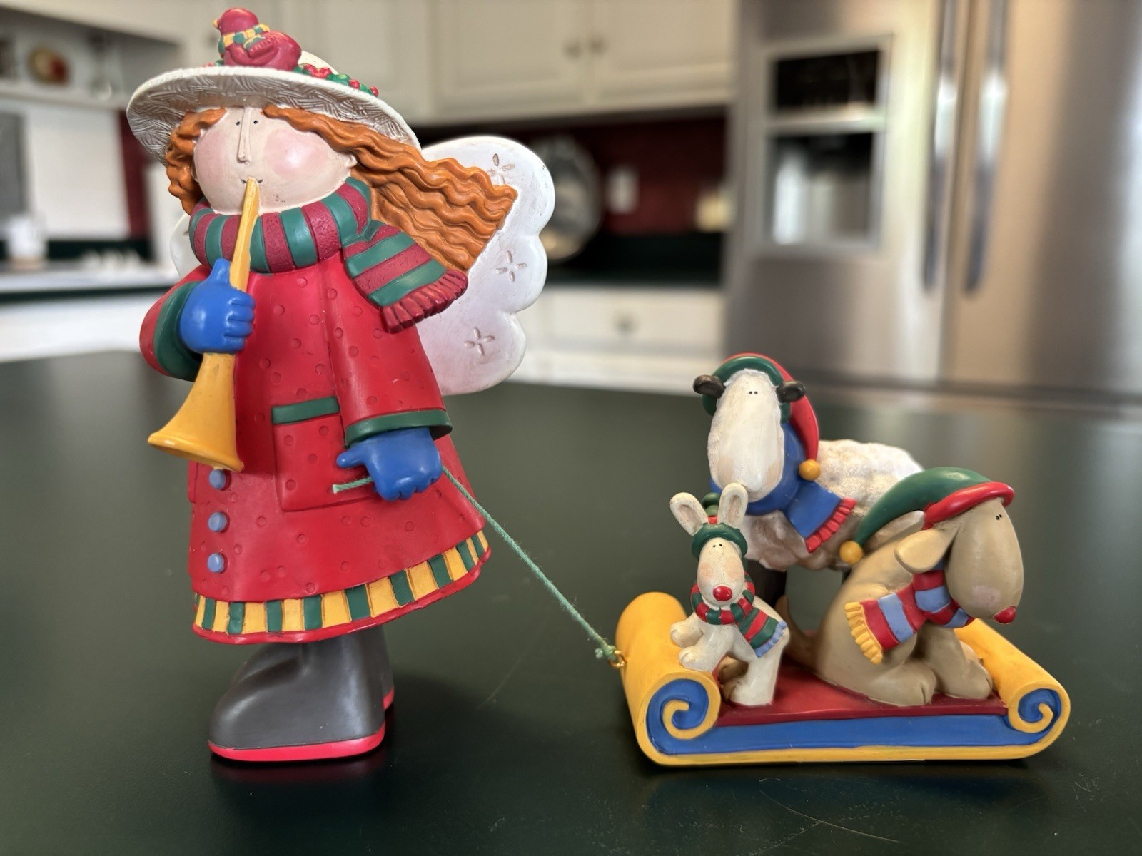 Simple Delights Sue Dreamer Joy Of The Season Angel With Sled Figurine In Box