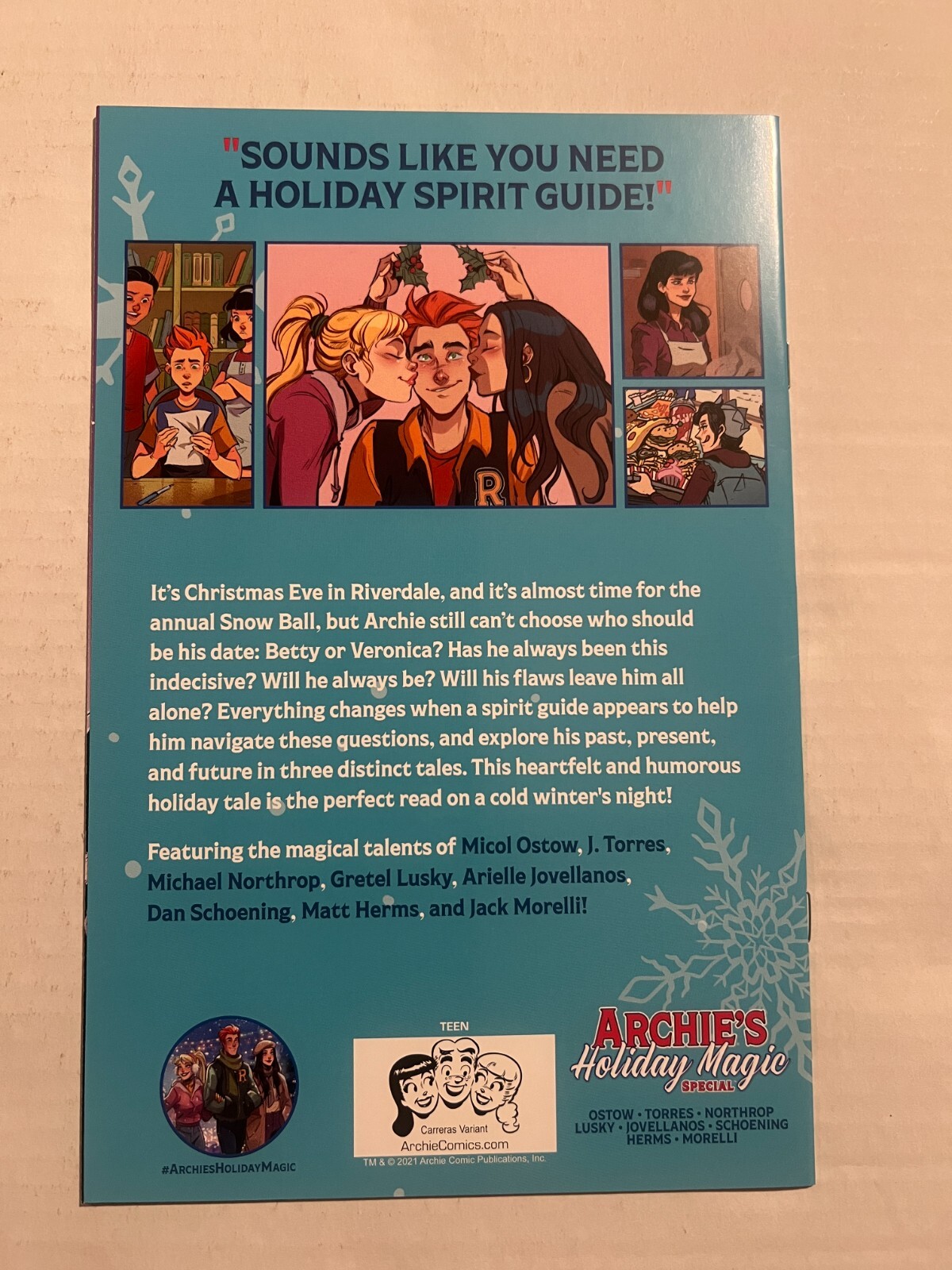 ARCHIE’S HOLIDAY MAGIC #1 DAN PARENT SIGNED VIRGIN VARIANT COVER ART 2022
