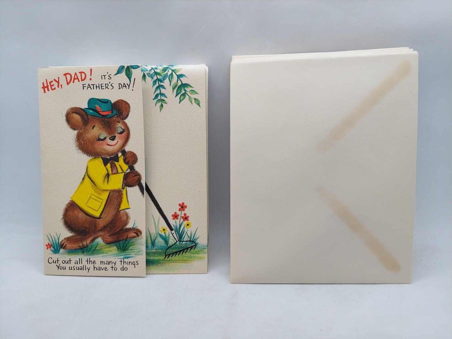 Vintage Hallmark Father’s Day Card Bear Take It Easy Dad