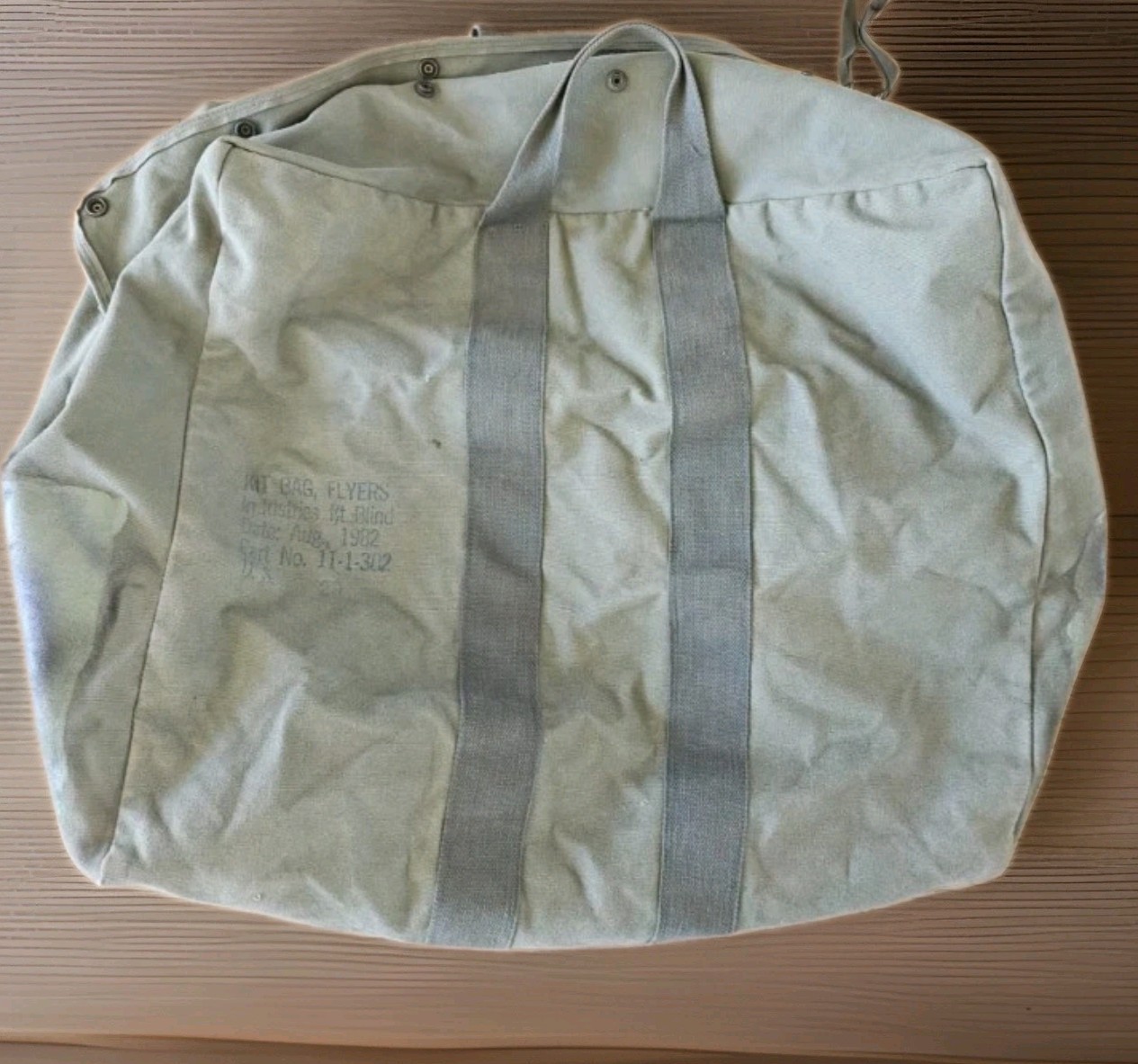 Vintage US Military Flyers Kit Bag Heavy-Duty Canvas OD Green Duffle Bag