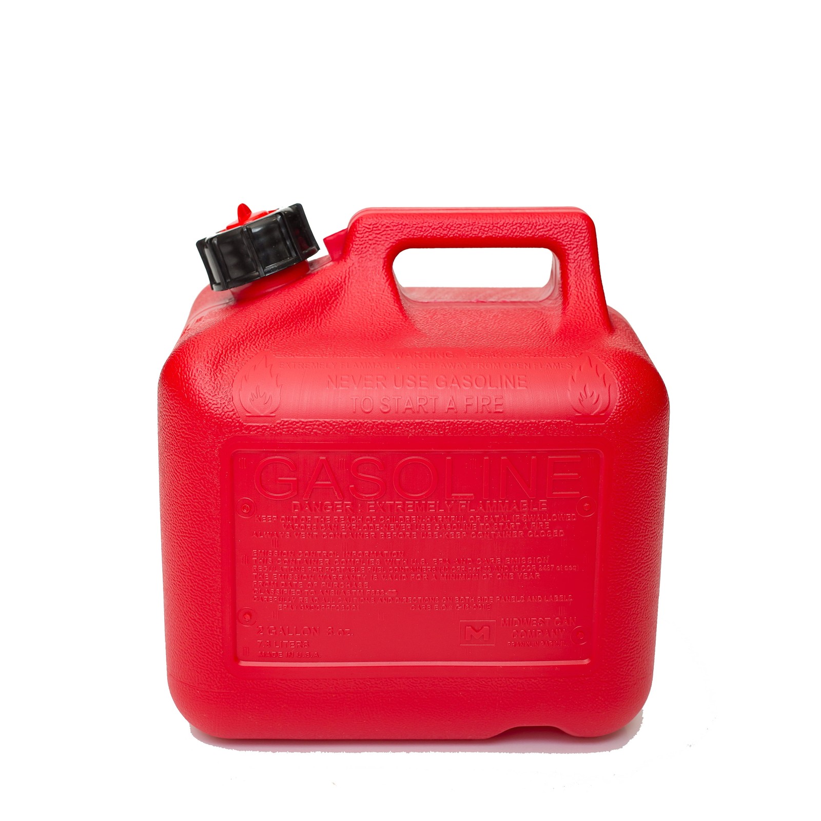 Auto Shut off Gasoline Can, 2 Gallon, 8 Oz. Cpacity, Red in Color, Model 2310-4