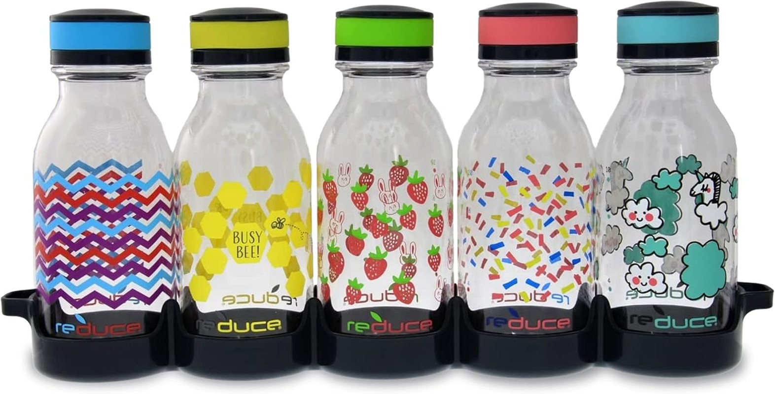 Waterweek Refillable Water Bottles, 14 Oz – Includes 5 Waterweek Leak Proof Trit