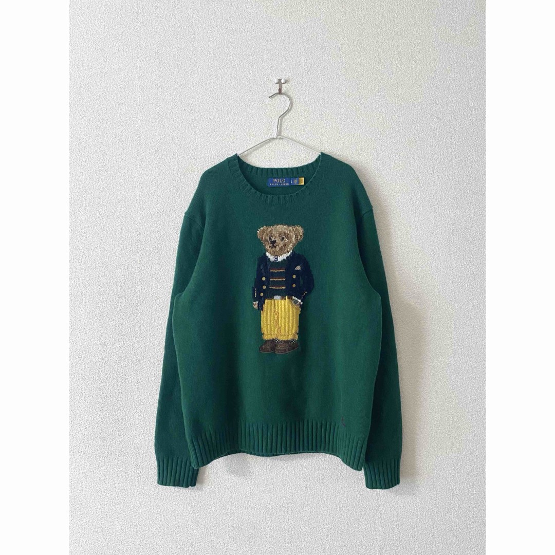 Men L Ralph Lauren Polo Bear Wool Knit Green Classic Iconic Collective Stylish