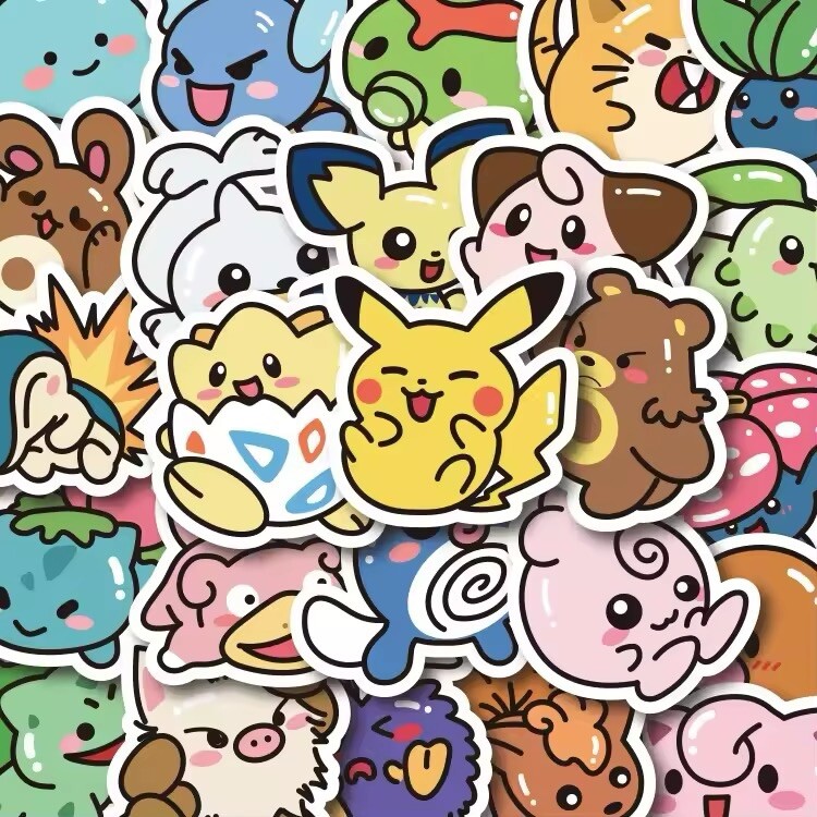 Pokemon Cute Baby Sticker Lot of 50pcs – NEW