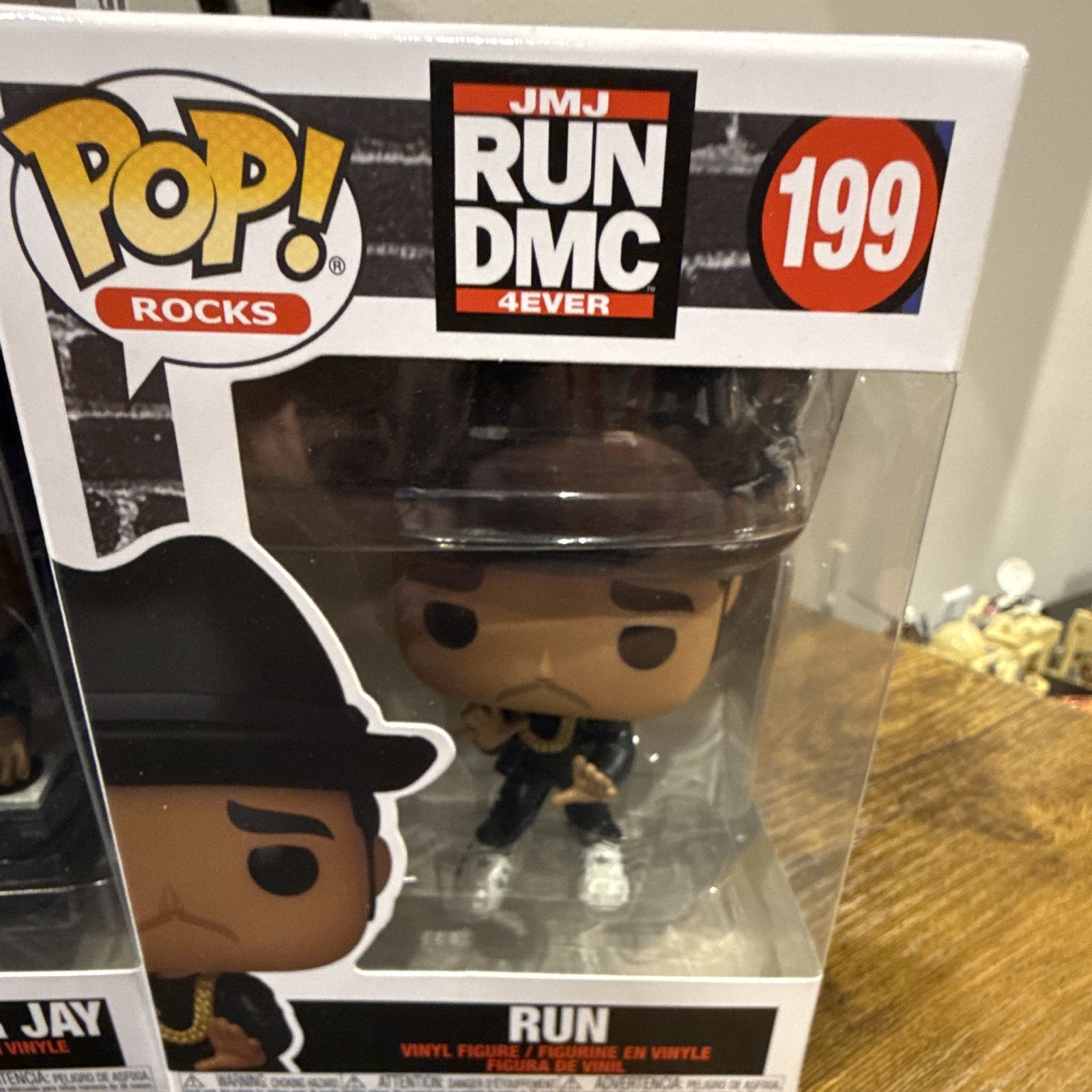 Funko Pops Run, Jam Master Jay, DMC And Notorious B.I.G With Gold Crown