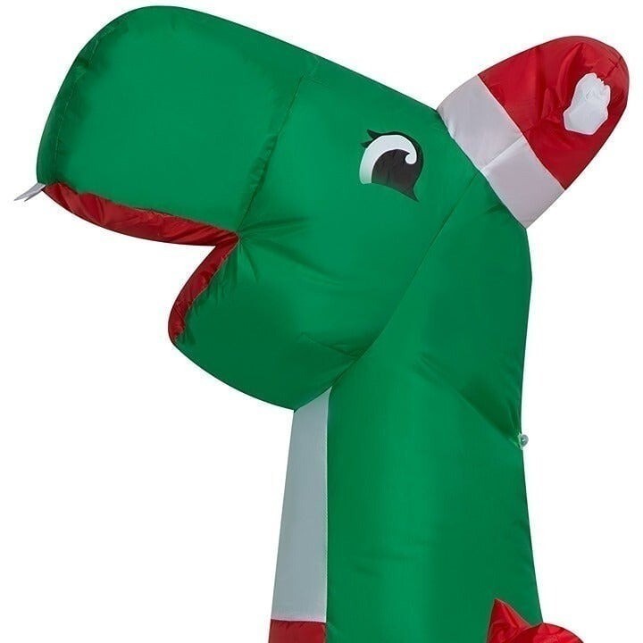 Holiday Time Festive Dinosaur Christmas Inflatable Lights Up 4 Feet Yard Decor