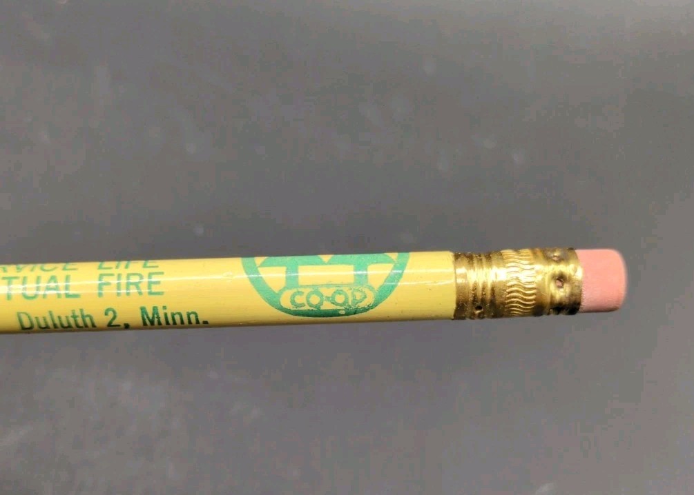 American Farmers Mutual Service Life Co-Op Duluth 2 Digit Vtg Unsharpened Pencil