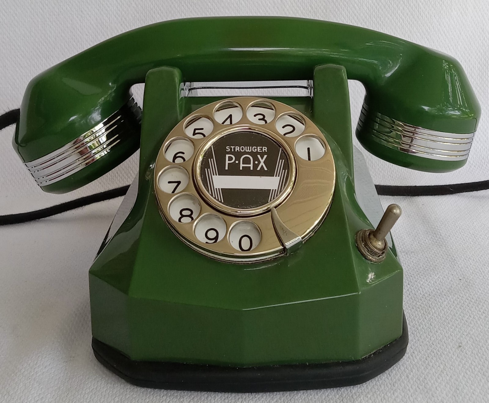 Automatic Electric Monophone AE40Jade green telephone Vintage Art Deco Chrome