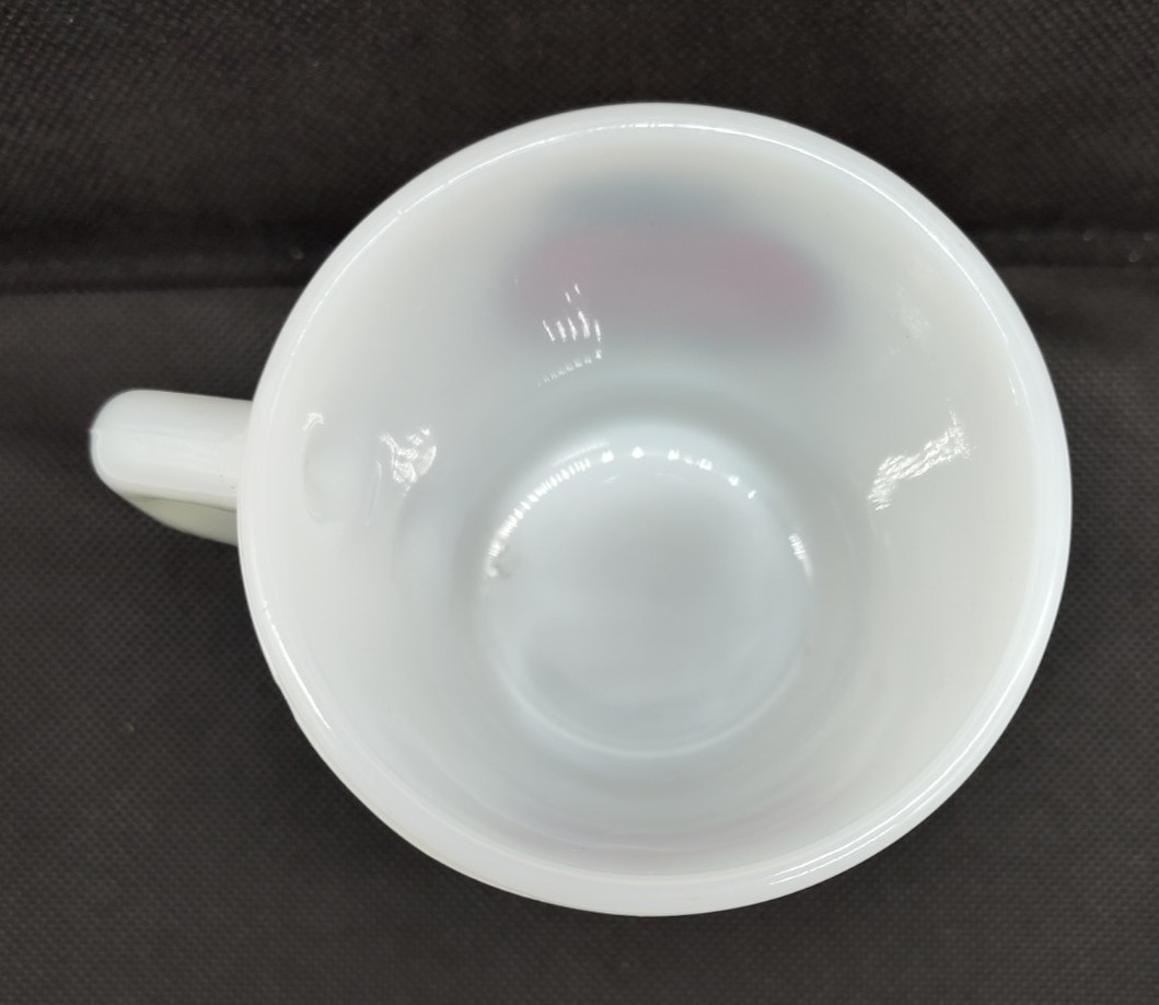 Vintage Johnny Appleseed Fire King Milk Glass Mug Junior Ecology Club USA