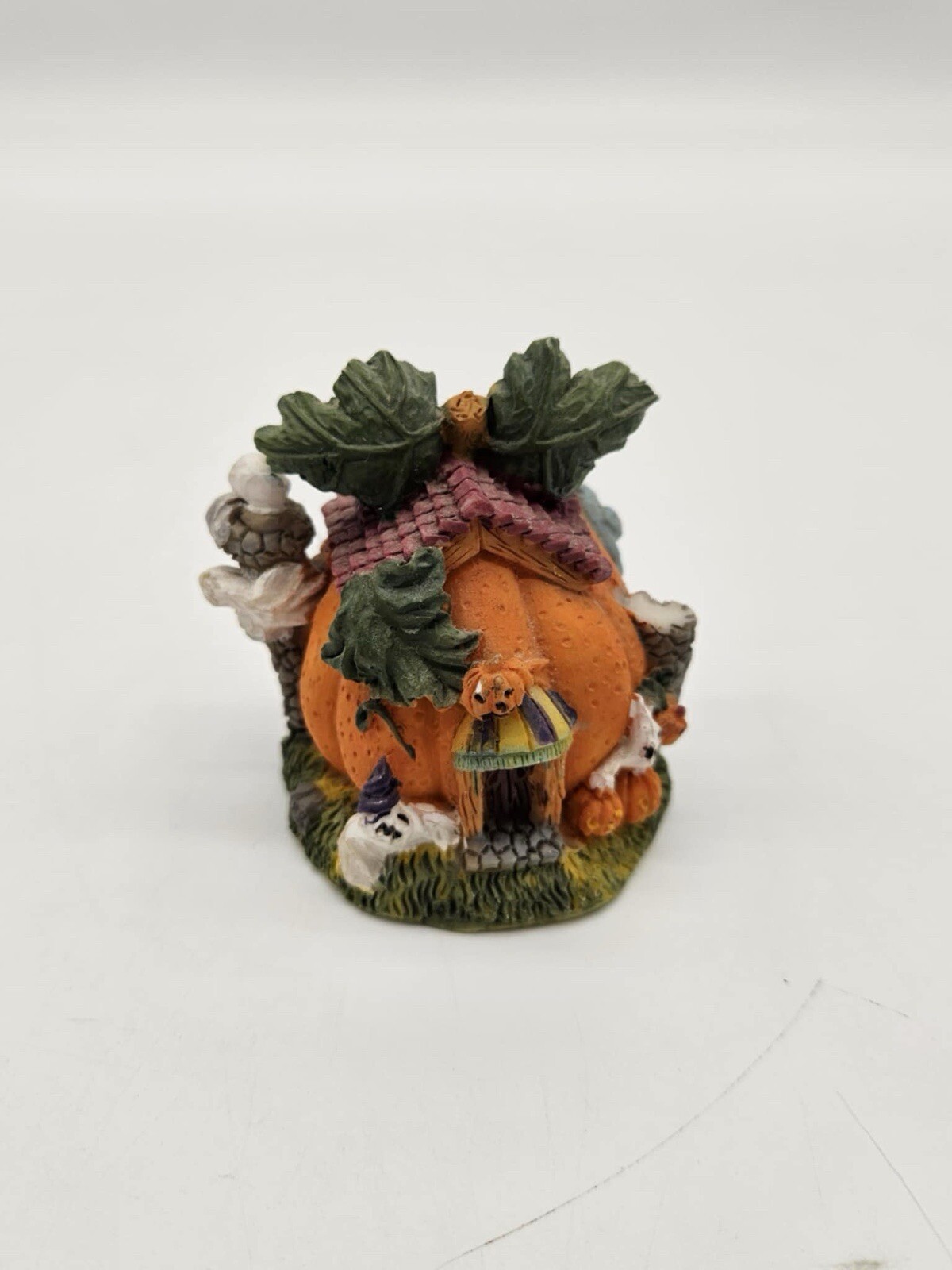 Vtg K’s Collection 3″ Figurine Halloween Haunted Pumpkin House Ghosts