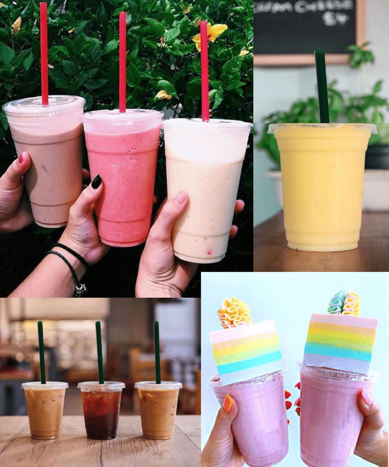20 oz Clear Plastic Cups with Lids and STRAWS, Disposable Drinking Cups for C…