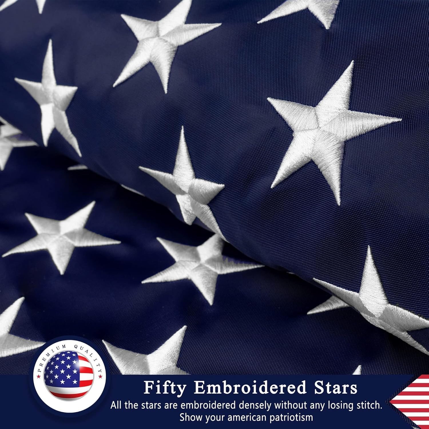 Durable American Flag 8x12ft – Embroidered Stars & Sewn Stripes for Longevity