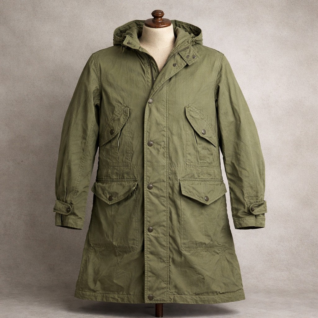 VTG USAF Overcoat Parka Type Men’s Small Green Talon Zipper Korean War Era 1951