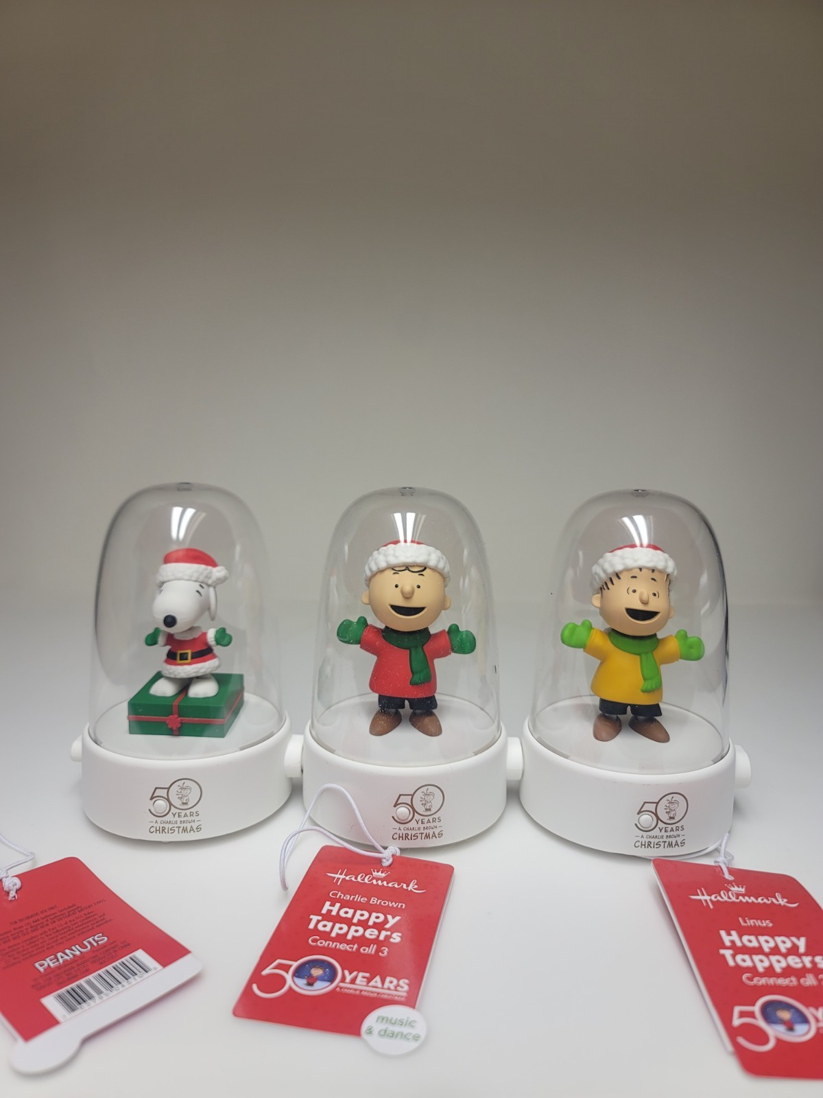 Hallmark Peanuts Happy Tappers 2015 Snoopy Charlie Brown, Linus Set