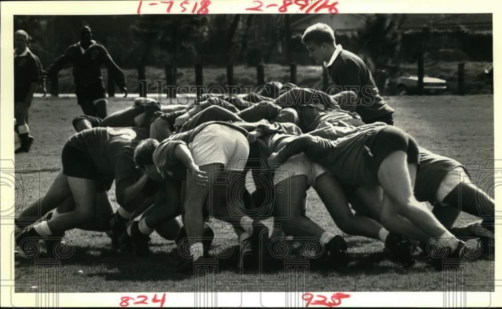1989 Press Photo Deep South vs. Combined Military Services Rugby Match