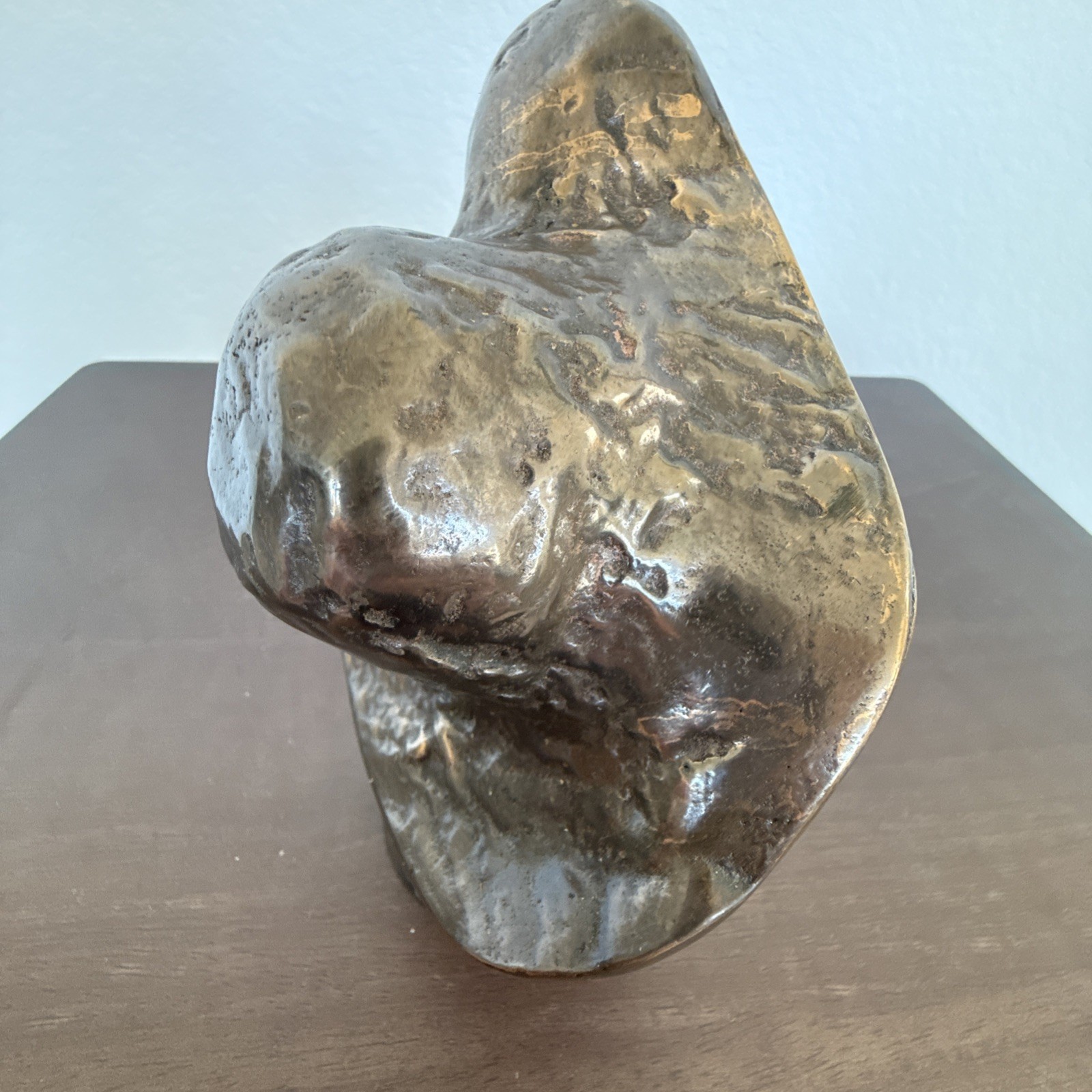 BRONZE SCUPTURE ARTIST SIGNED YVES LOHE SIGNED BUST Woman w/ Hat 6 1/4″