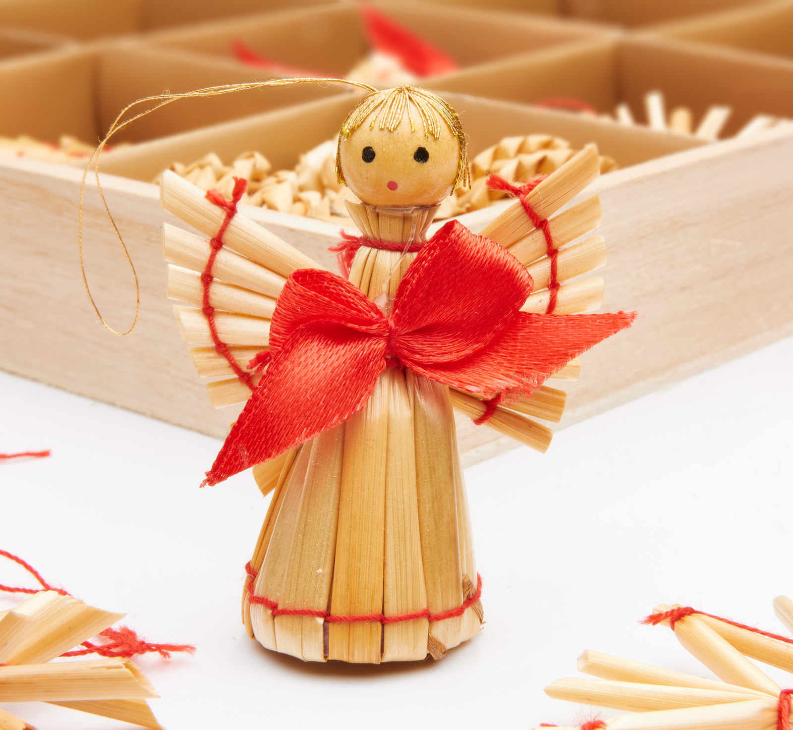 BRUBAKER 48-Piece Set Straw German Style Tree Ornaments – Up to 2.6 Inches –