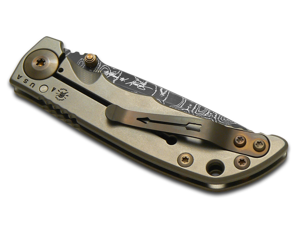 Spartan Blades Harsey Folder 3.25 SF10DMBZ Titanium Damascus Steel Pocket Knife