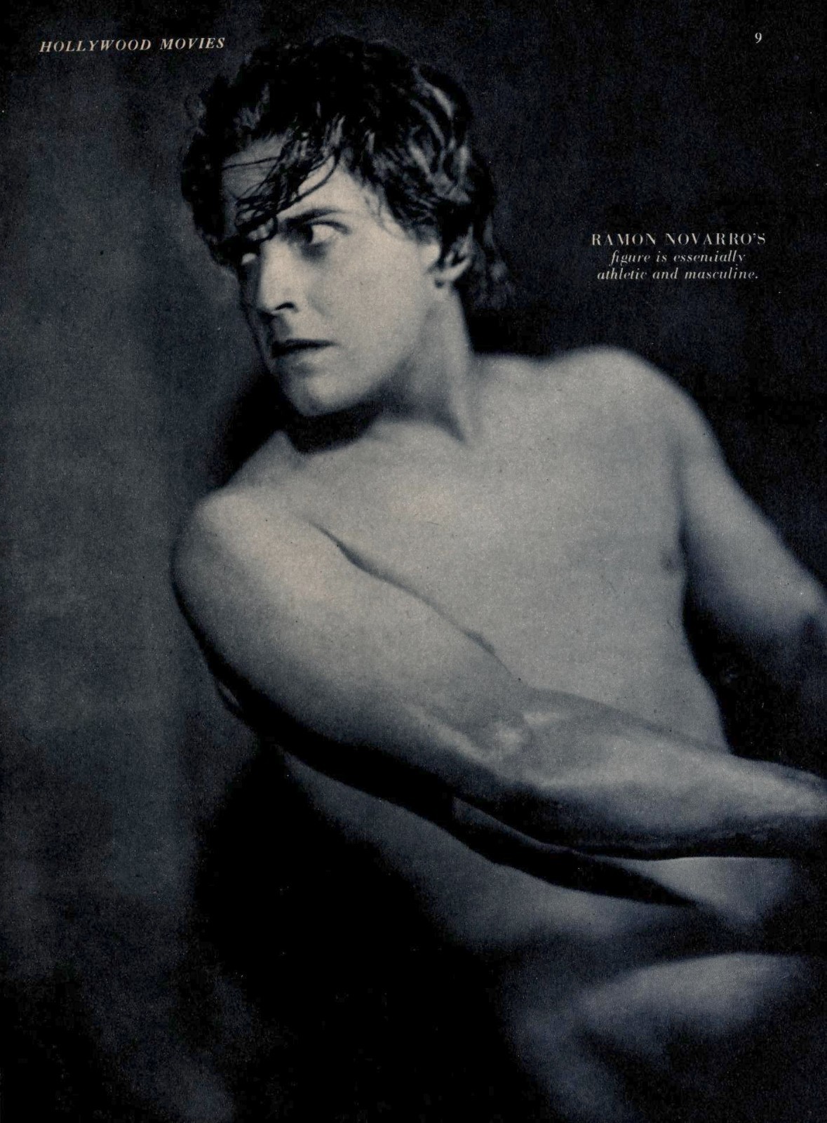 RAMON NOVARRO – Semi-Nude Gay Icon – 1930 Magazine Page Image 5 x 7 in Print