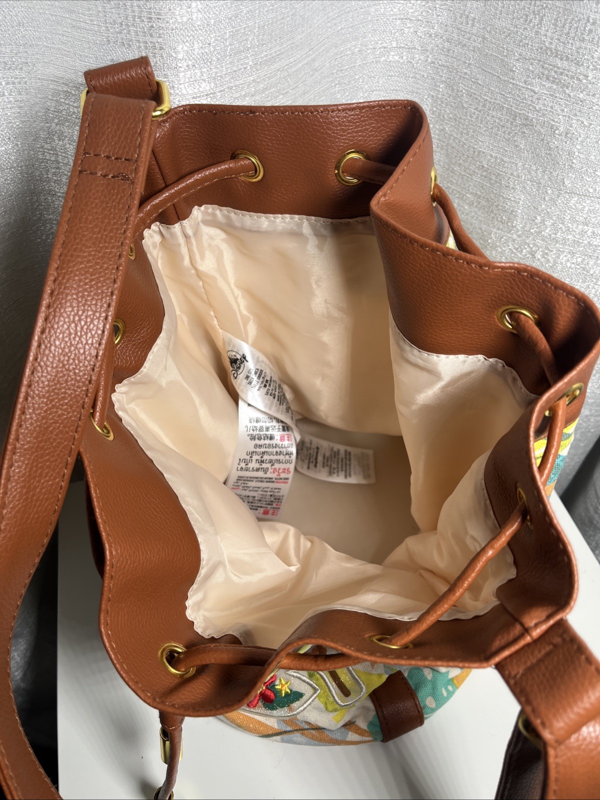 Disney Store Moana Swim Bag Summer Floral Strap Drawstring Closure Beach Pool