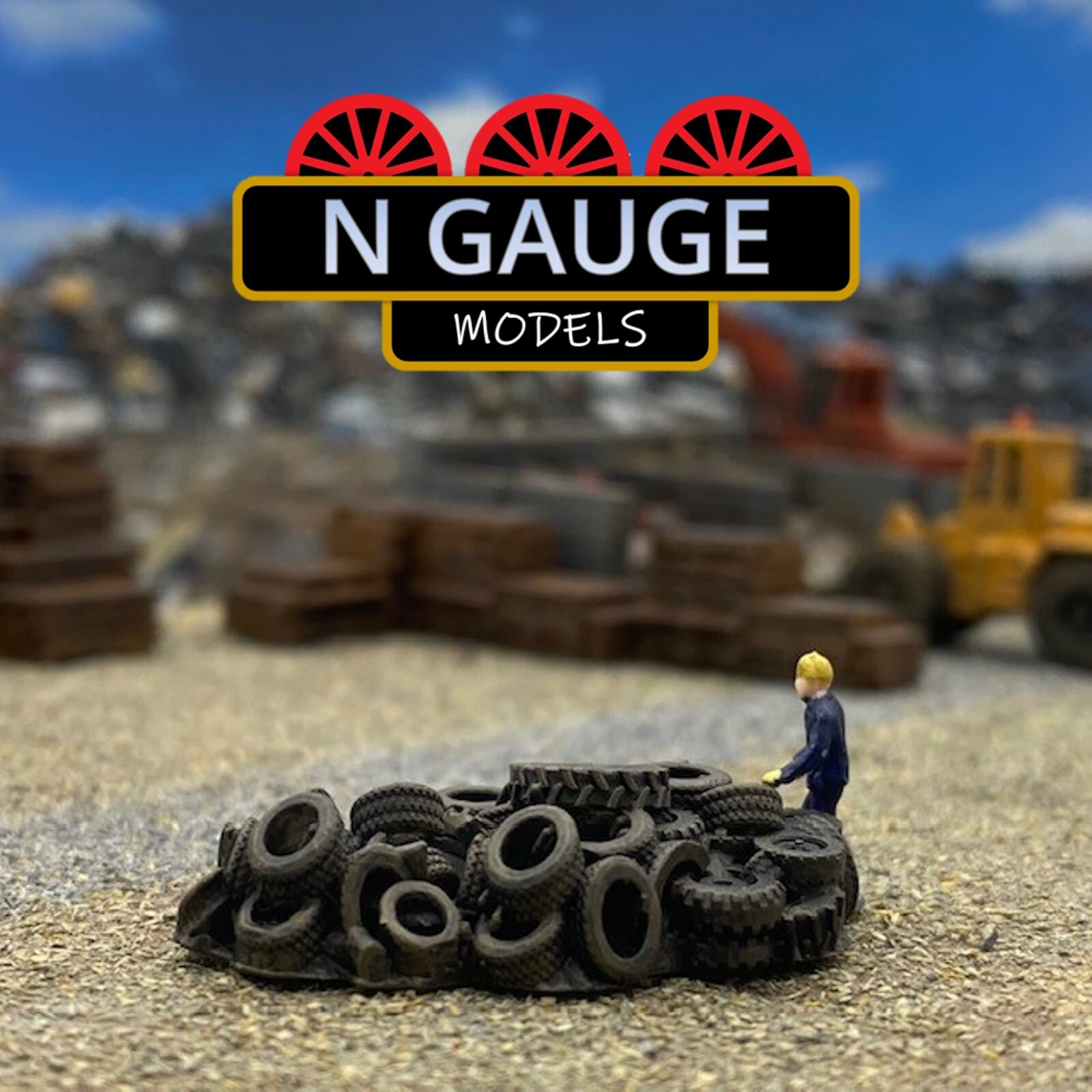 N Scale Gauge 1:148 Scrap Yard Junk Tyre Pile’s (3) (Landfill Garbage 1:160)