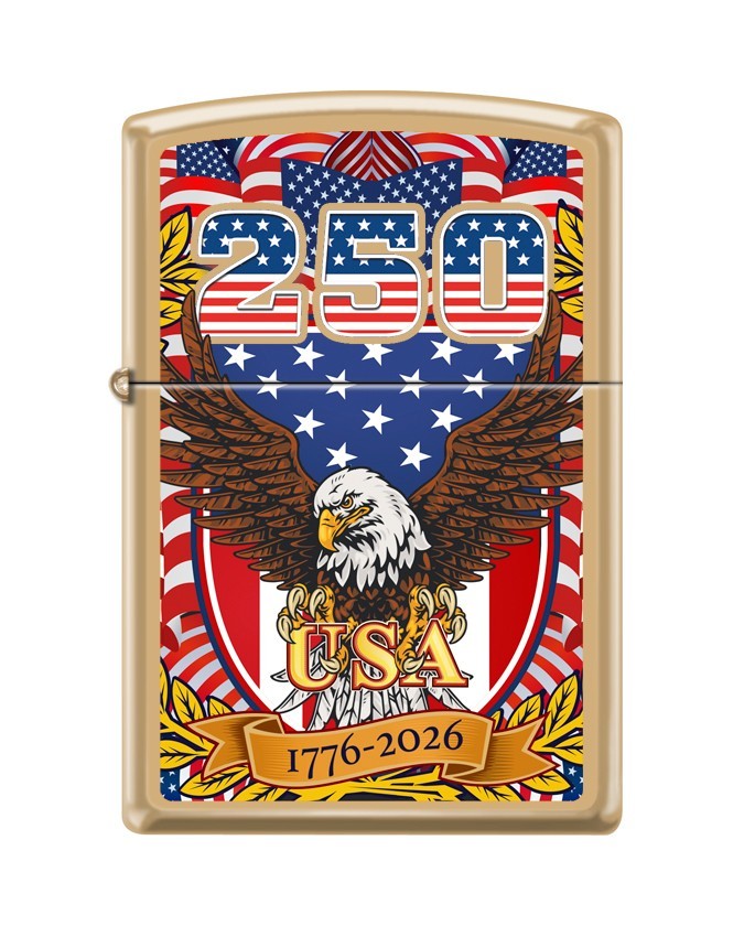 Zippo 5452, USA 250th Anniversary 1776-2026 High Polish Brass Lighter