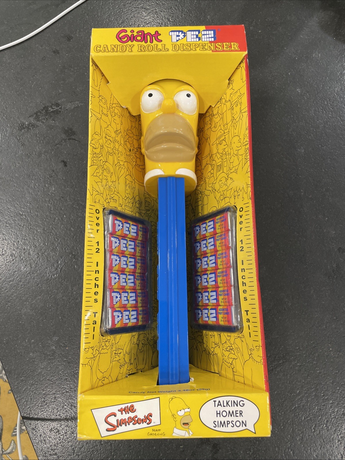 PEZ The Simpsons Homer Simpson Giant Talking Candy Dispenser,the box is damaged