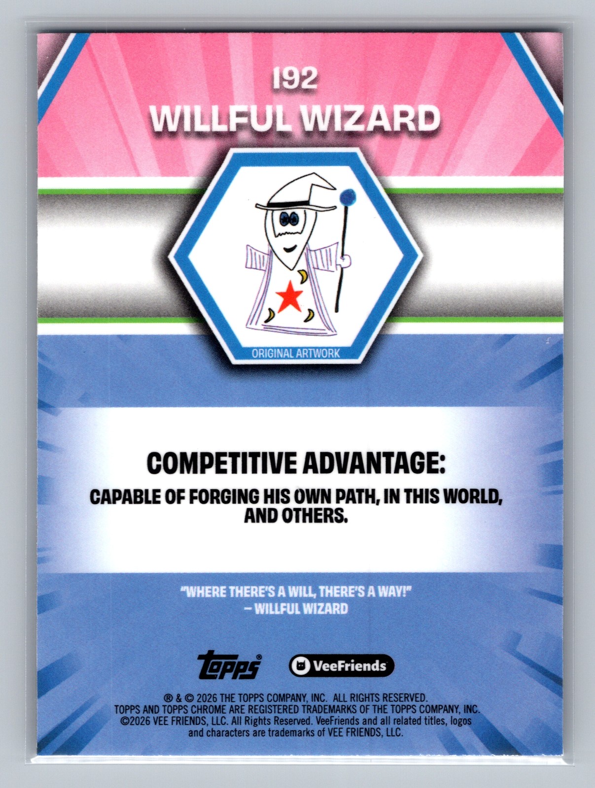 2026 Topps Chrome VeeFriends 1st Willful Wizard 192