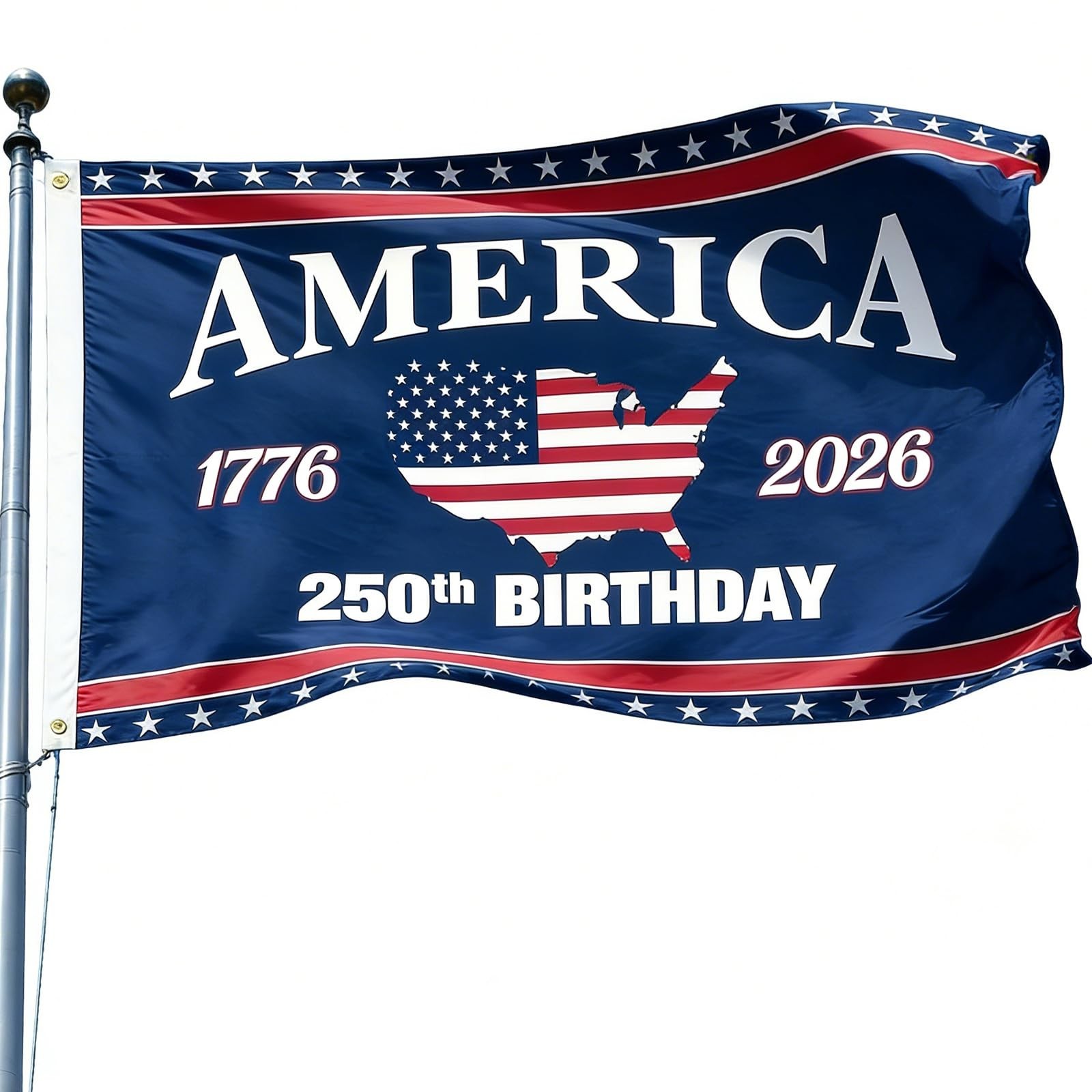250th Anniversary Flag 3×5 Ft Double Sided – American 250th Anniversary Flags…