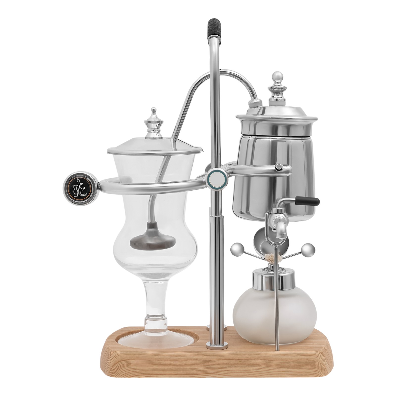 Vintage Coffee Machine Kits 400ml Silver Siphon Coffee Maker Belgian Coffee Pot