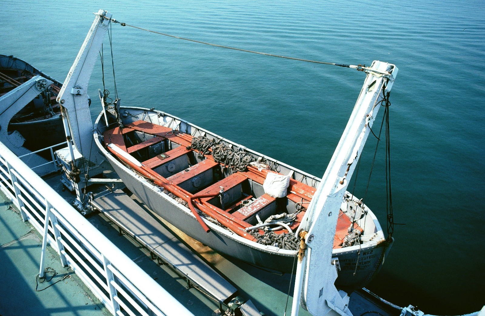 “United States” Close up – Lifeboat Seen From Bridge – Norfolk 1984