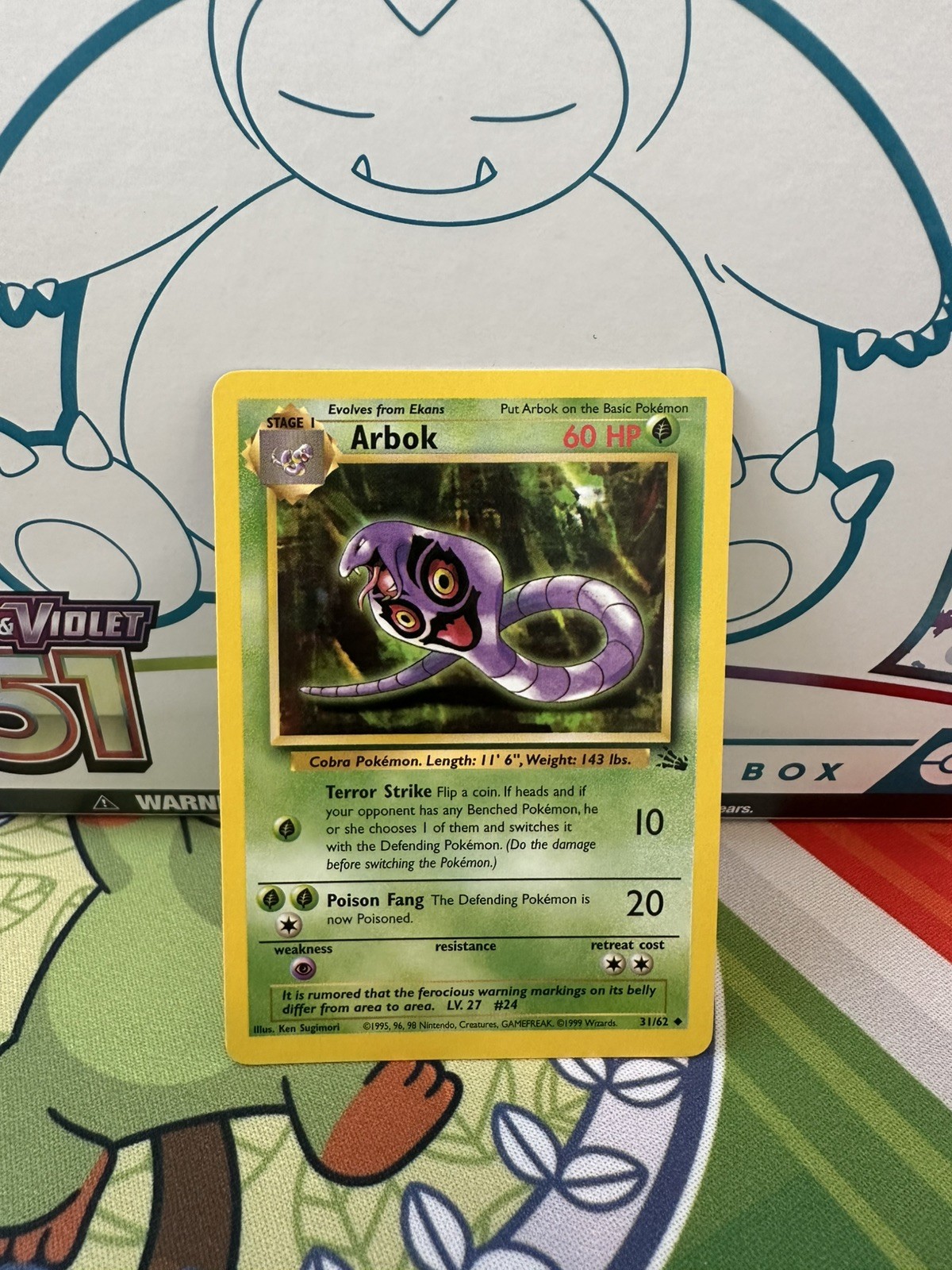 Arbok 31/62 Fossil Set – Uncommon – Pokémon Card – M/NM