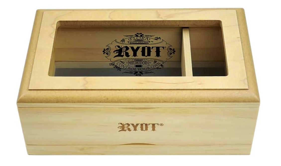 Ryot 4×7 Glass Top Box in Natural | Premium Wooden Box Perfect for Sifter
