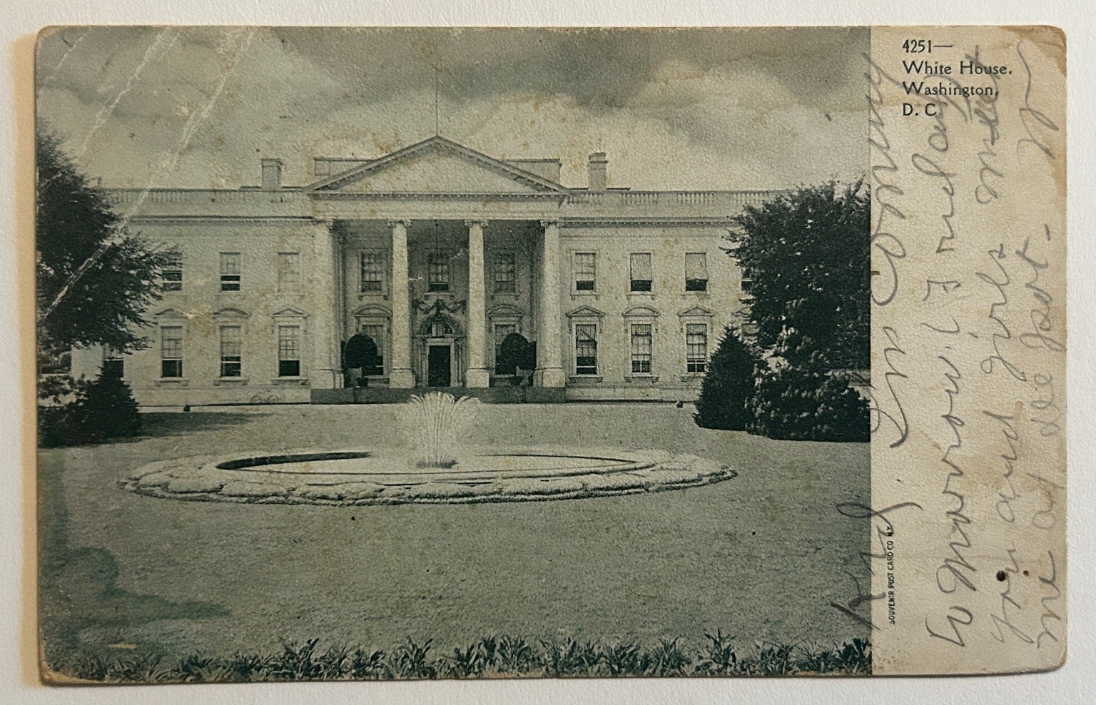 1907 White House Washington D.C. Souvenir Post Card Co. Antique Postcard