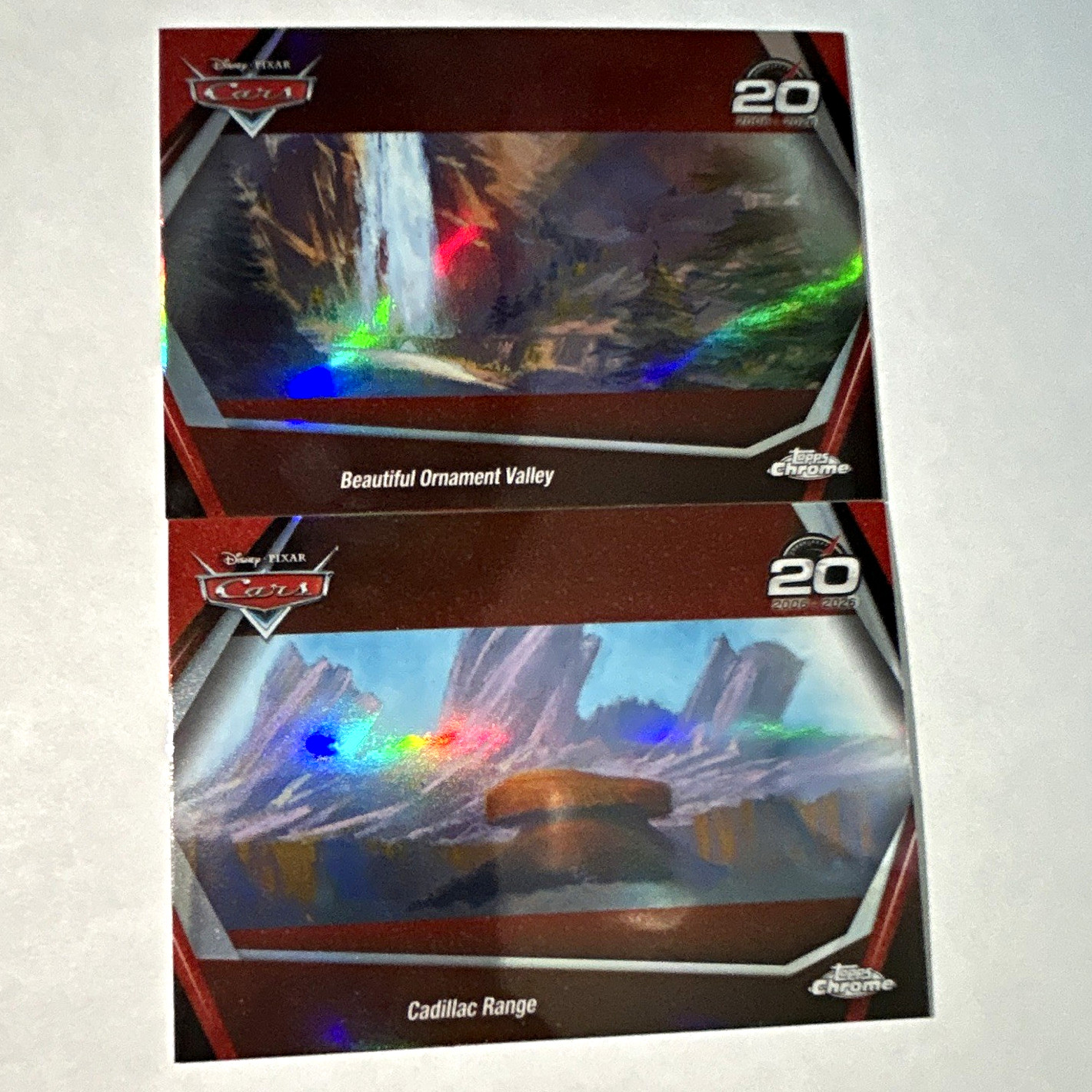 Topps Chrome 2026 Disney Pixar Cars CRS-6 CRS-9 Ornament Valley + Cadillac Range