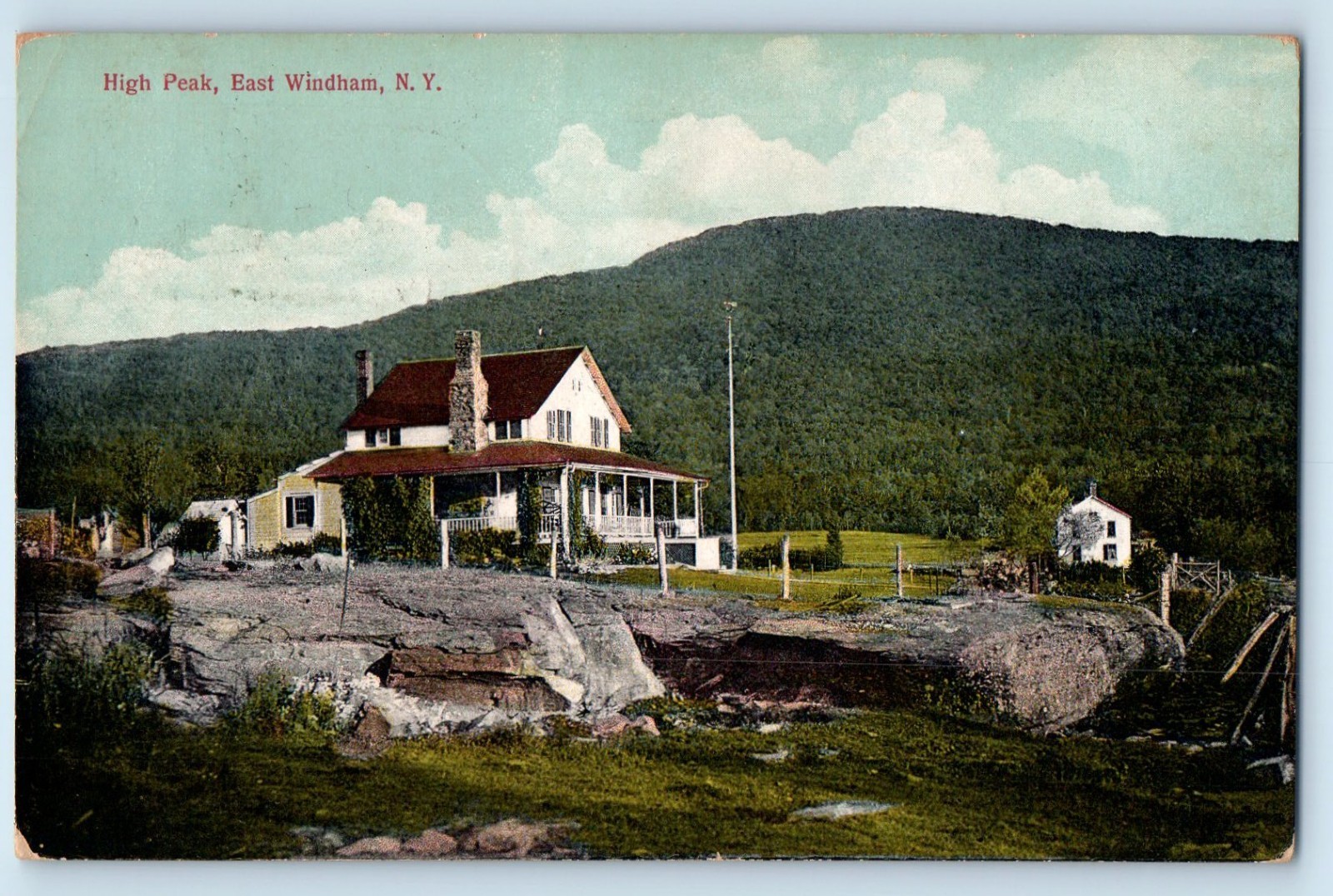 1915 East Windham New York NY Vintage Postcard High Peak House Mountain Posted