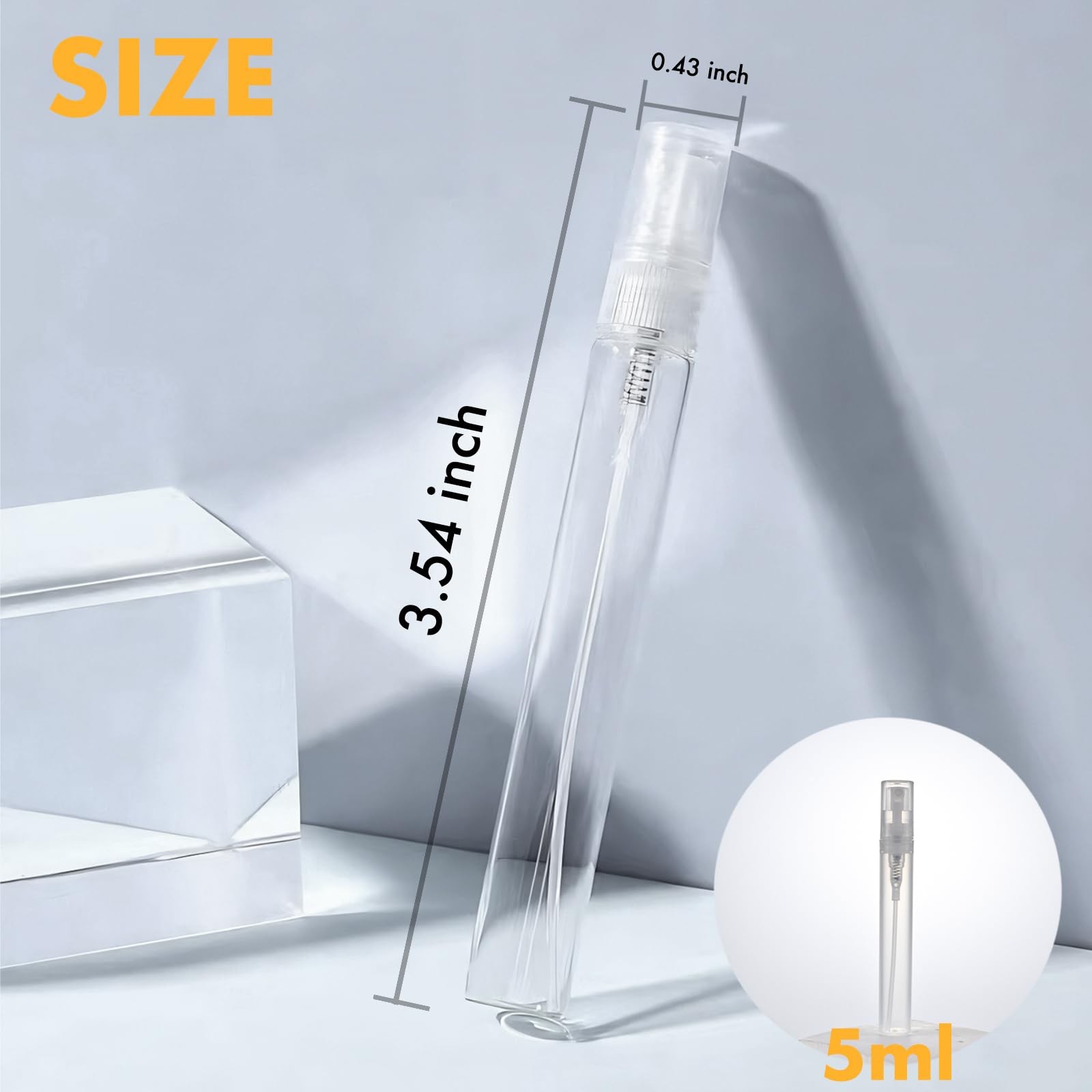 Chiallco Mini Perfume Sample Bottles, 10 Pack 5 ml 5 milliliters, clear