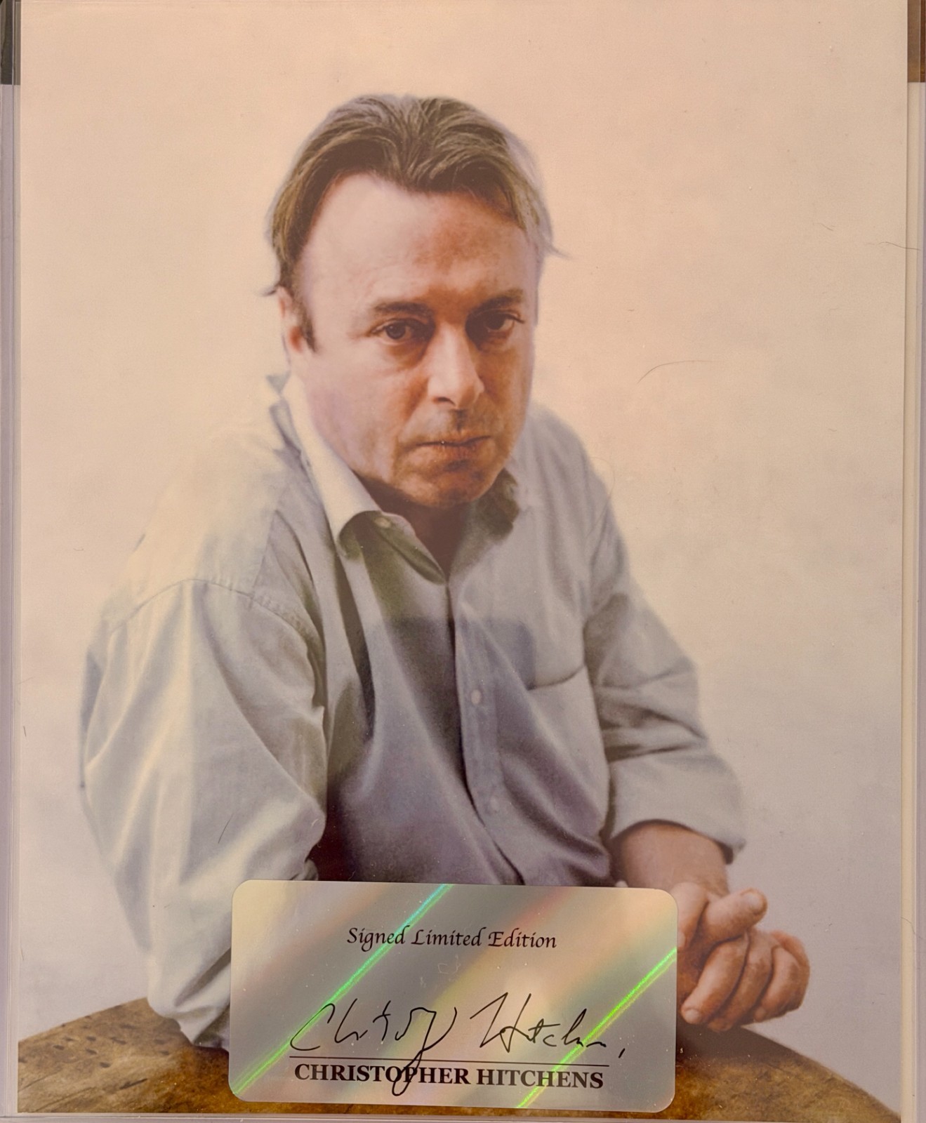 CHRISTOPHER HITCHENS SIGNED LIMITED EDITION PHOTO AUTO 8×10 AUTHOR VERY RARE COA