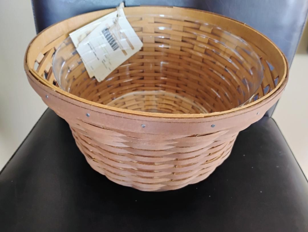 Longaberger RARE Rich Brown Revere Bowl Basket set MINT FREE SHIP!