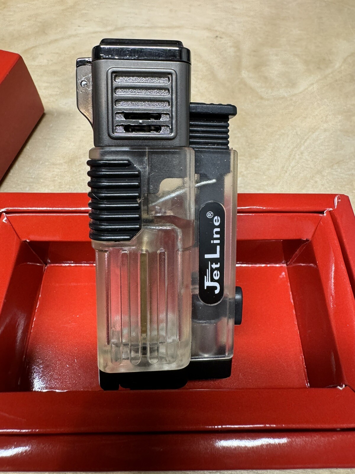 Jetline Gotham Lite Quad Jet Cigar Lighter and Punch – Clear – New