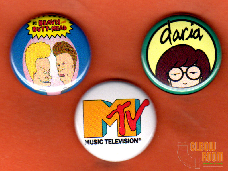 Set of three 1″ Beavis and Butthead pins buttons MTV Daria