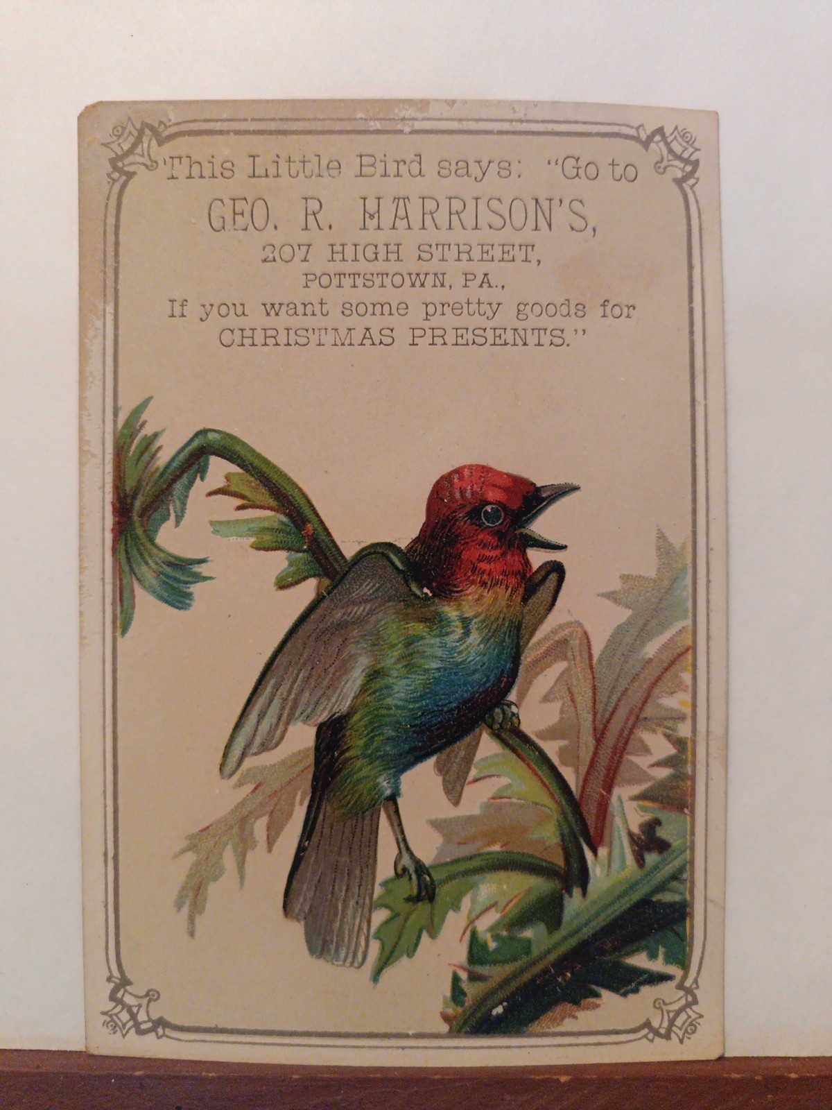 Geo. R. Harrison’s For Christmas Presents Pottstown Pennsylvania. Set Of 4 (P17)