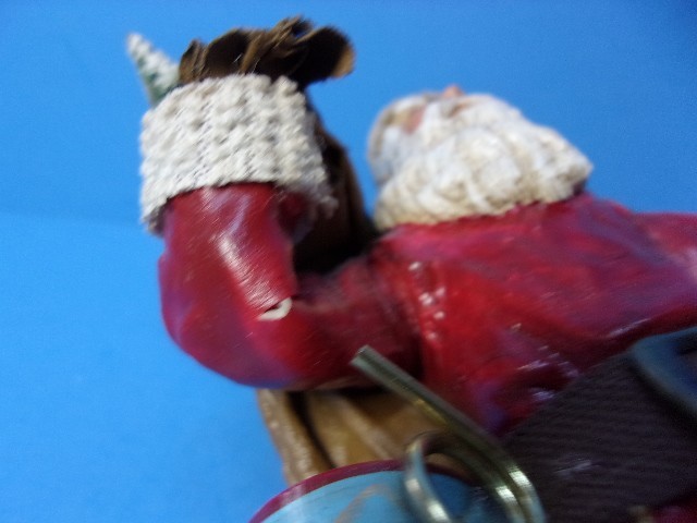 Vintage Kurt Adler Old World Santa Paper Mache Figure Drum Horn & Staff 6.25″