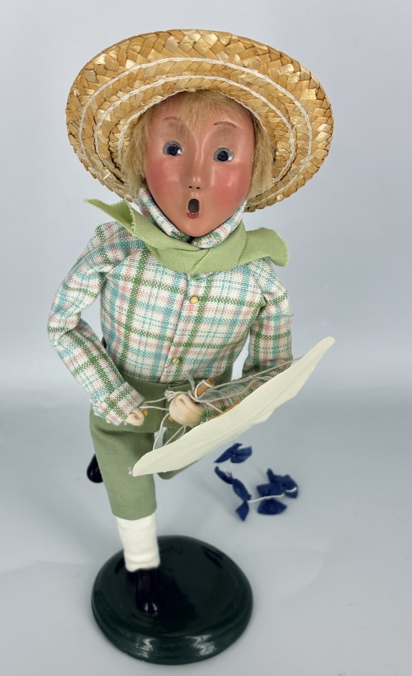 Byers Choice Carolers Rare Signed By Joyce Spring Boy With Kite Limited Release