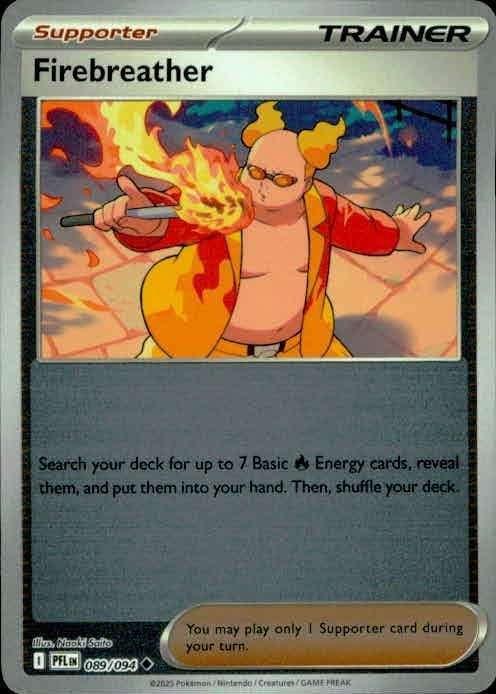 Firebreather 089/094 Uncommon Phantasmal Flames Pokemon Reverse Holo NM