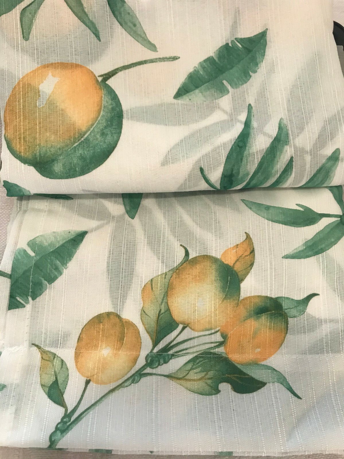 Parklane Yellow Fruit 3 Pc Kitchen Window Curtain Set 2 Tiers 1 Valance NWT